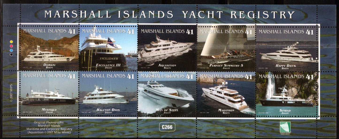 Marshall Islands 902 MNH Yachts Boats Ships ZAYIX 092023SL40M