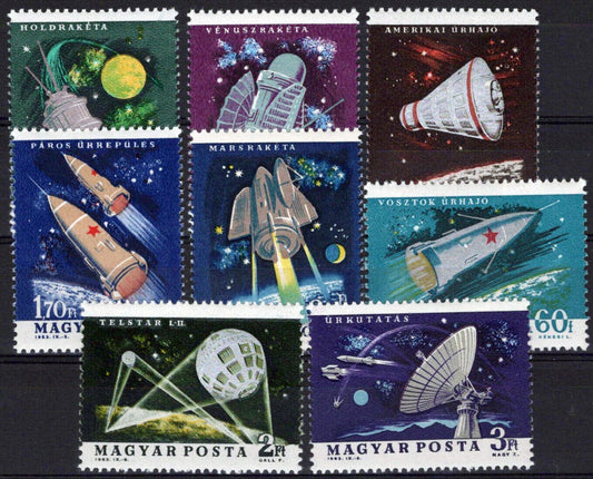 Hungary 1562-1569 MNH Space Research Moon Rocket Satellites 092023S131