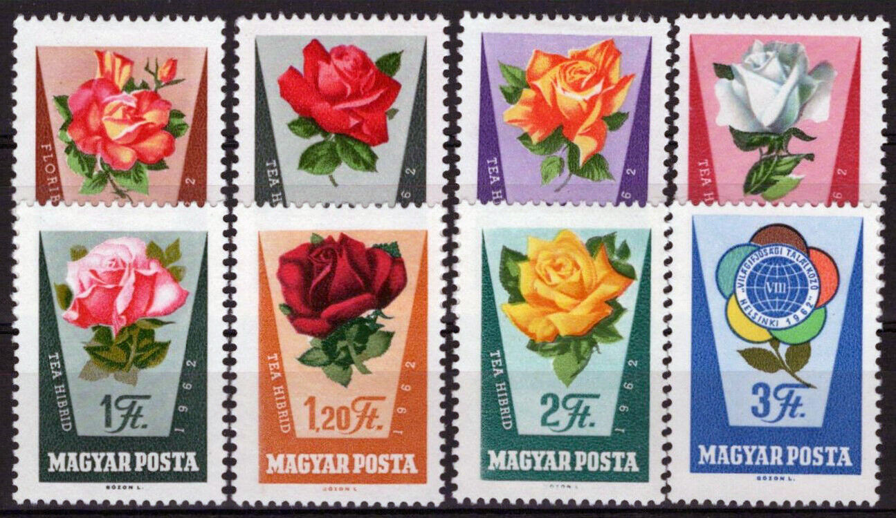 Hungary 1465-1472 MLH Flowers Roses 092023S129