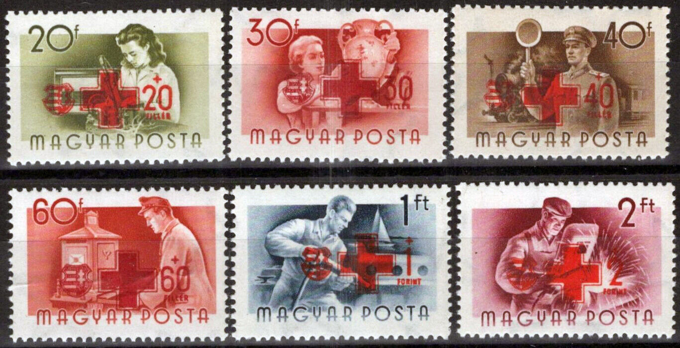 Hungary B211-B216 MNH Semi-Postal Surcharged Red Cross Medical 092023S195