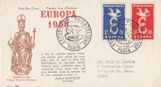 France 889-890  R.O.C. Cachet FDC Charlemagne Europa CEPT 032323SM41