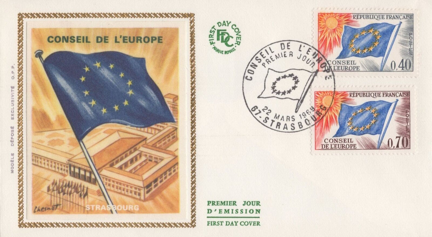 France 1012, 1015 Modele Depose FDC Council of Europe, Europa 032323SM21