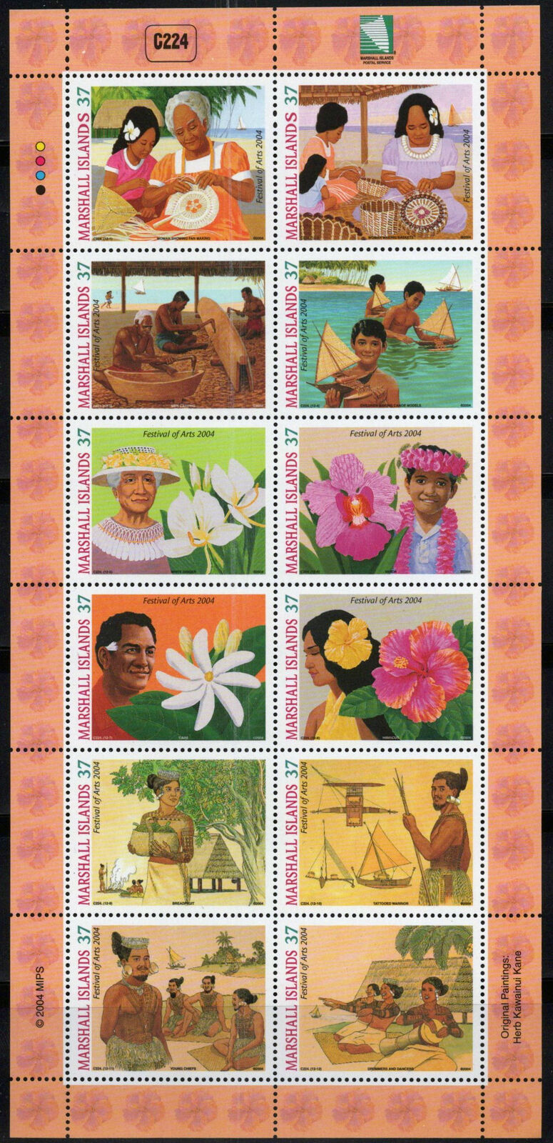 Marshall Islands 838 MNH Festival of Arts Women Flowers 092723SL05M