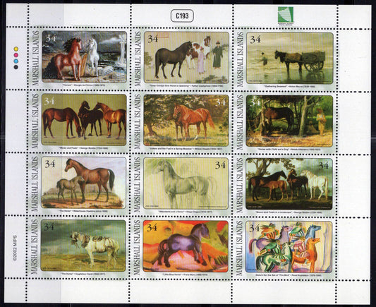 Marshall Islands 799 MNH Paintings Horses Pets Farm Animals 092723SL06M