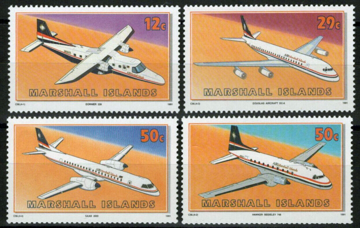 Marshall Islands 407-410 MNH Aviation Aircraft Transportation Zayix 100323S160M