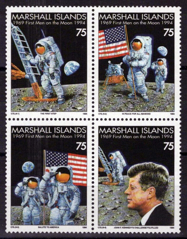 Marshall Islands 586a MNH Space Astronauts Moon JF Kennedy Zayix 100323S166M