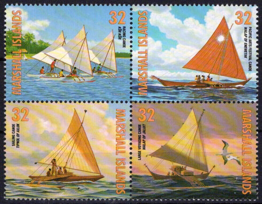 Marshall Islands 640 MNH Canoes, Sailboats, Transportation Zayix 092523SM88M