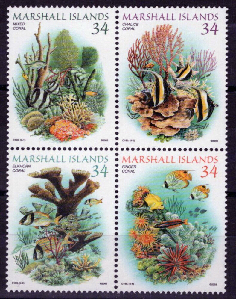 Marshall Islands 797 MNH Marine Life Fish Coral Zayix Stamps 101623S03M