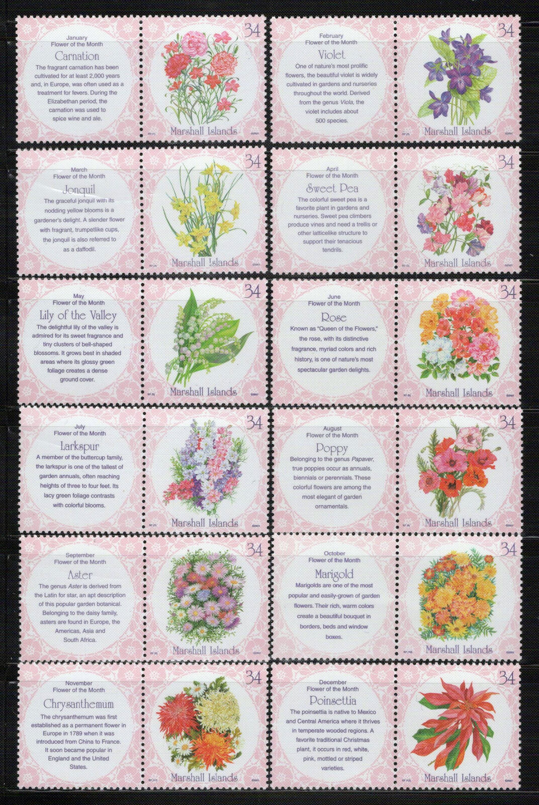 Marshall Islands 758-769 MNH Flowers Plants Nature 101623S26M