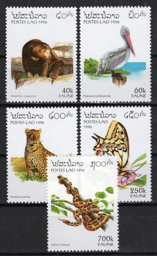 Laos 1260-1264 MNH Fauna Animals Wildlife Reptiles Wild Cats