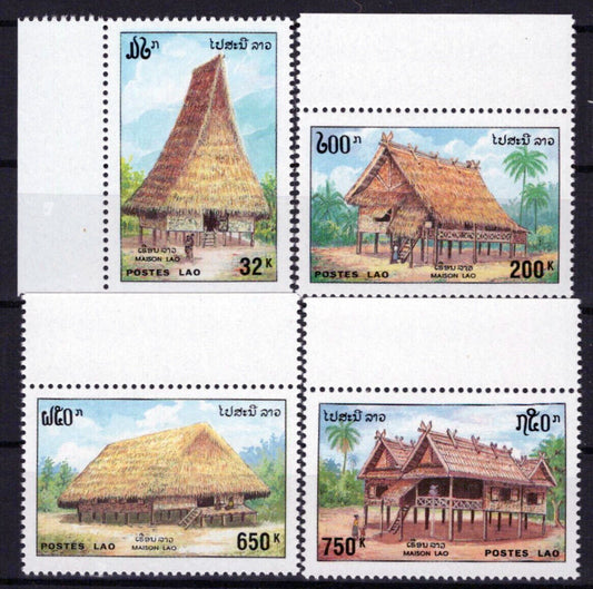 Laos 1123-1126 MNH Architecture Native Houses