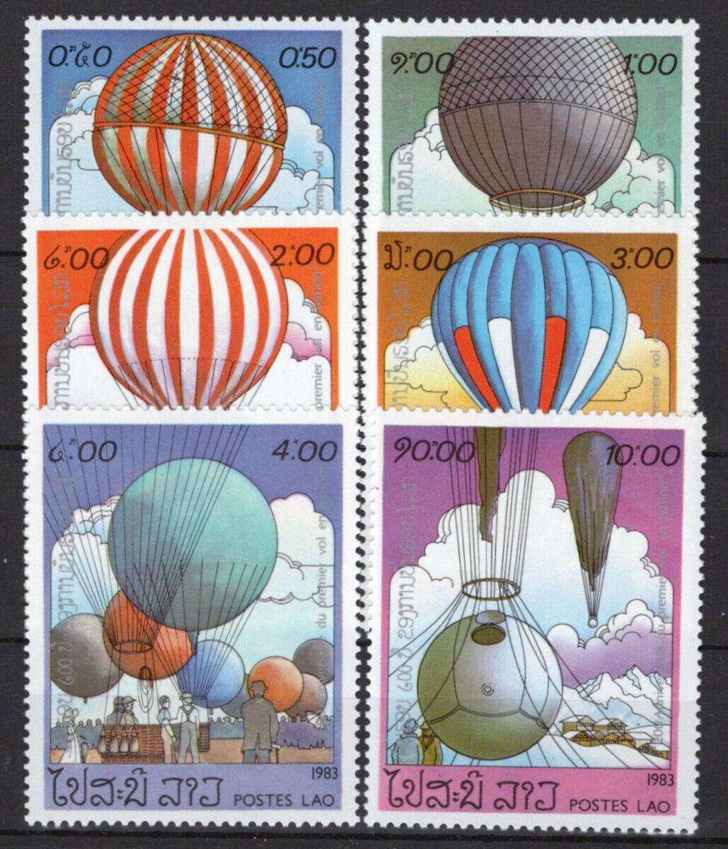 Laos 459-464 MNH First Manned Balloon Flight Aviation