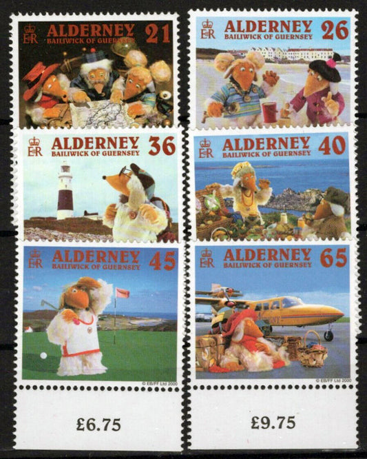 Alderney 148-153 MNH Cartoons The Wombles Aviation Tourism