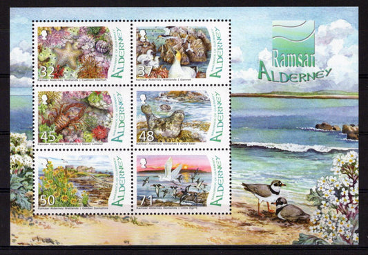 Alderney 296a MNH Wetlands Marine Life Birds