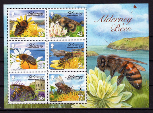 Alderney 343a MNH Insects Bees Nature Flowers