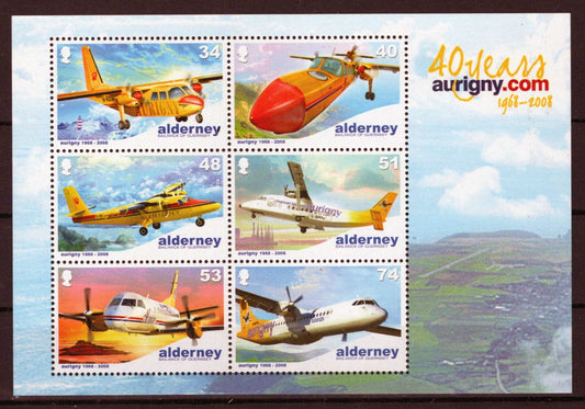 Alderney 337a MNH Airplanes Aviation Transportation