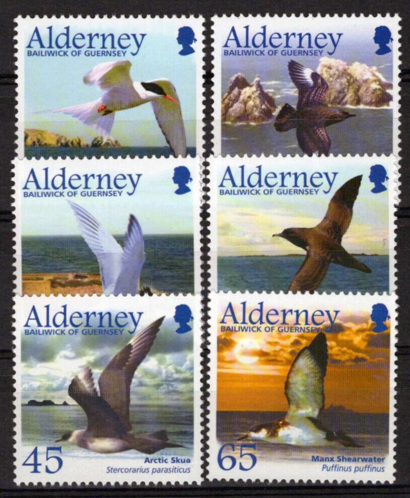 Alderney 209-214 MNH Birds Wildlife Nature Manx Shearwater