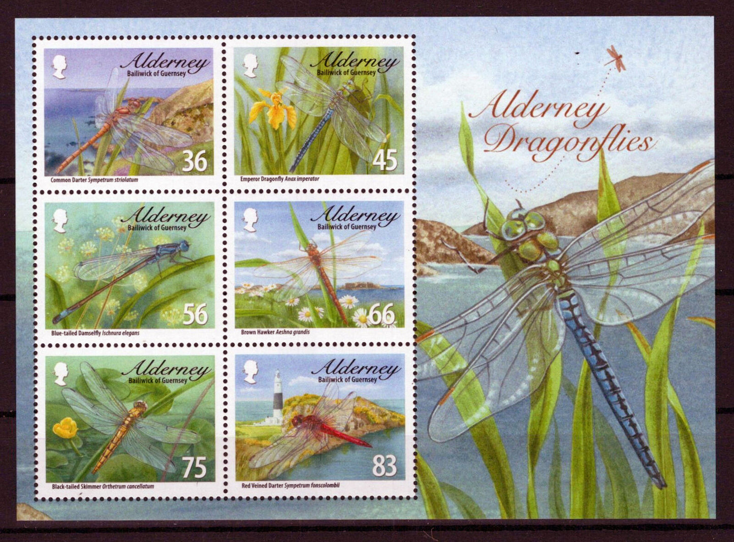 Alderney 367a MNH Dragonflies Insects Nature