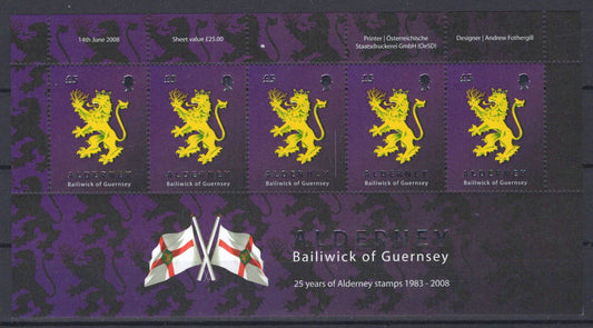 Alderney 331 MNH Embossed Foil Heraldic Lion Coat of Arms