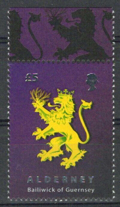 Alderney 331 MNH Embossed Foil Heraldic Lion Coat of Arms