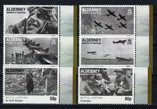 Alderney 369-374 MNH Battle of Britain Military War Aviation