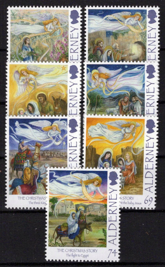 Alderney 452-458 MNH Christmas Angels Holy Family