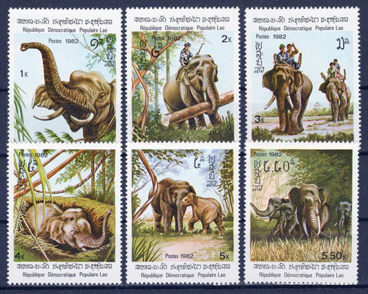 Laos 355-360 MNH Wildlife Animals Elephants