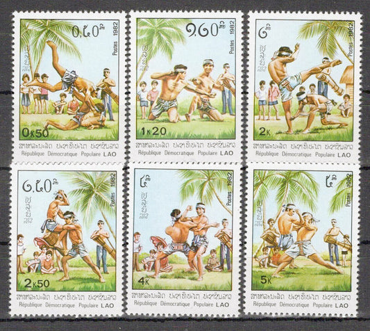 Laos 361-366 MNH Laotian Wrestling Sports Games