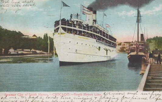 ZAYIX Postcard Great Lakes Steamer City of South Haven Line Chicago Divided Back