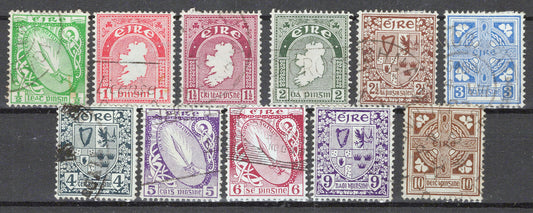 Ireland 106-116 Used Wmk Multiple "e" Definitive Stamps 1223S0006