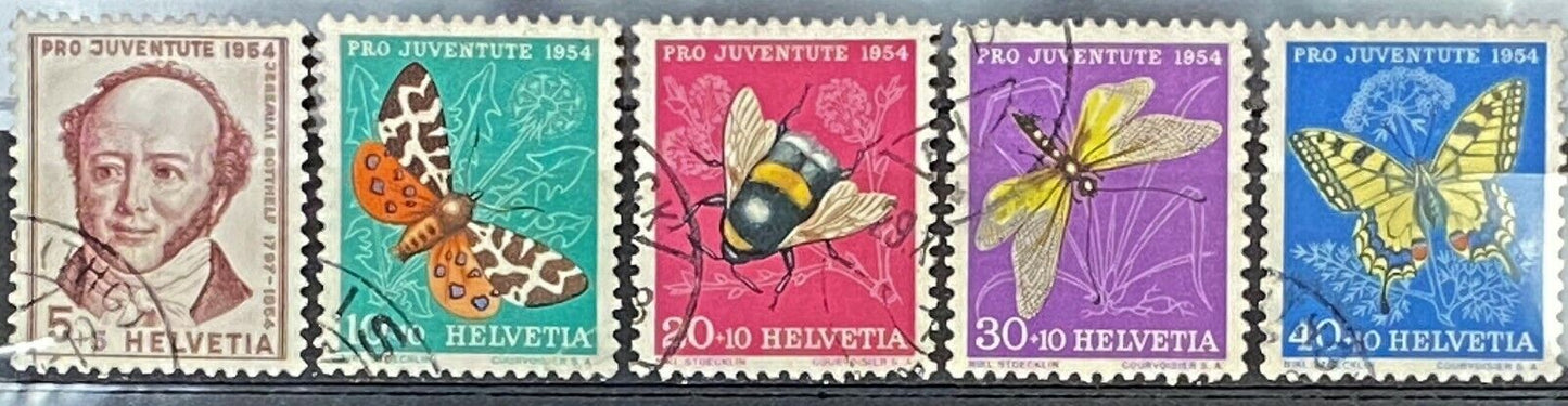 Switzerland B237-B241 Used Semi-Postal Insects Butterflies ZAYIX 011222S23M