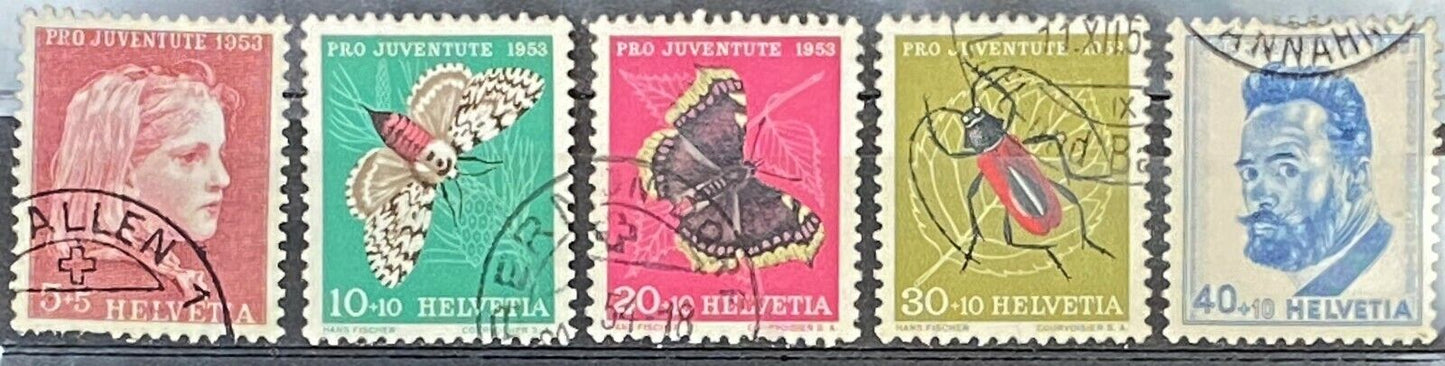 Switzerland B227-B231 Used Semi-Postal -Insects Butterflies ZAYIX 011222S22M