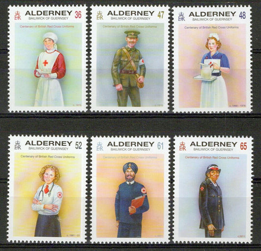 Alderney 415-420 MNH Red Cross Uniforms Medical