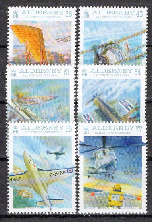 Alderney 350-355 MNH Naval Aviation Helicopters Flying Boat