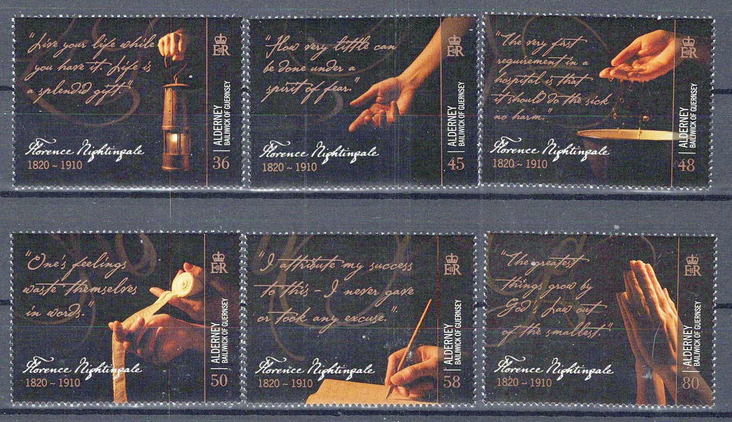 Alderney 377-382 MNH Florence Nightingale Nurse Hands