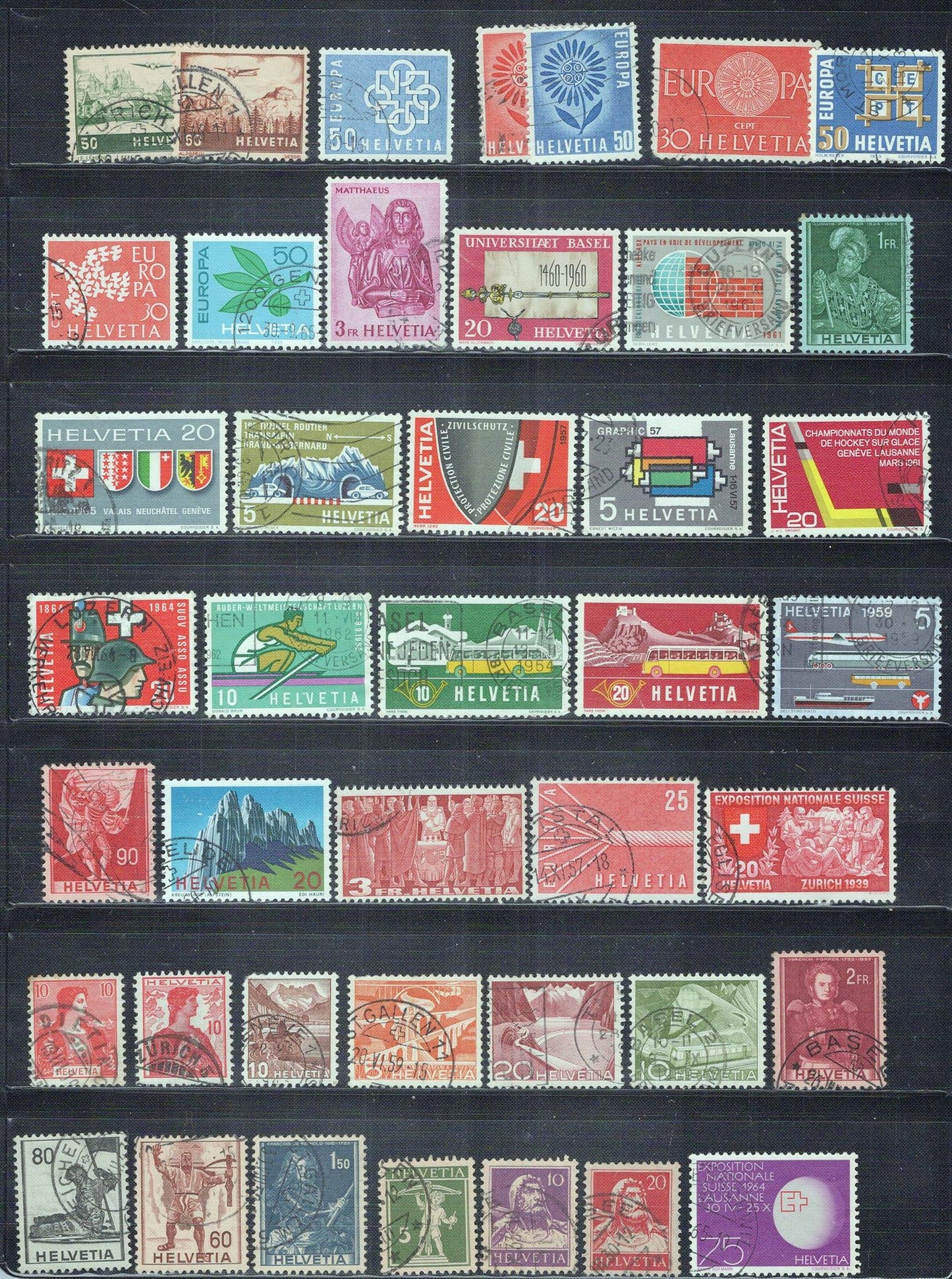 Switzerland Used Collection of Commemoratives and Definitives ZAYIX 1223S0081