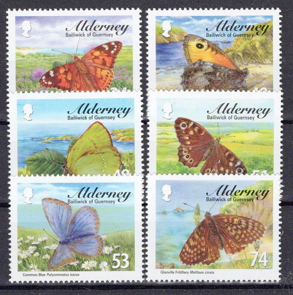 Alderney 313-318 MNH Insects Butterflies Nature