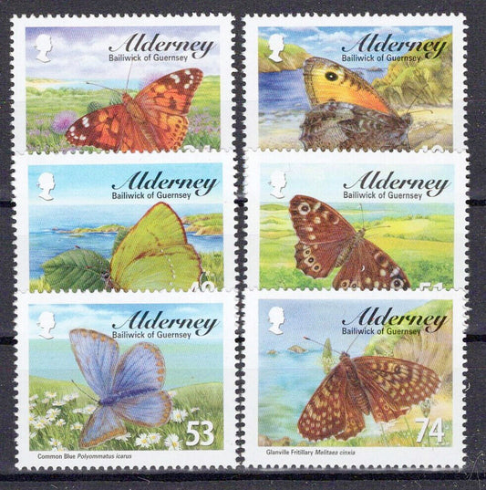 Alderney 313-318 MNH Insects Butterflies Nature