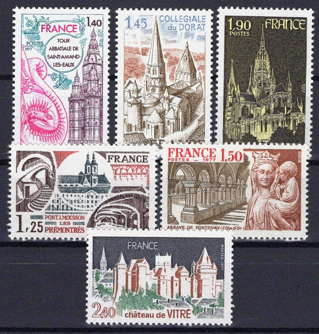 France 1542-1547 MNH Historical Landmarks Architecture Churches ZAYIX 1223S0076