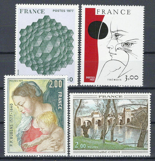 France 1517-1520 MNH Artwork Paintings Birds Bridges Madonna ZAYIX 1223S0074