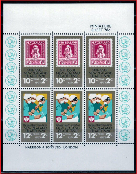 New Zealand B102a MNH Medicine Stamps on Stamps miniature sheet ZAYIX 0123SB005M