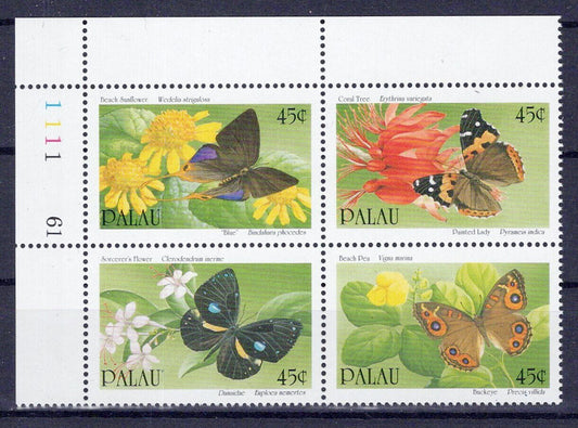 Palau 245a MNH Butterflies Insects Flowers Nature