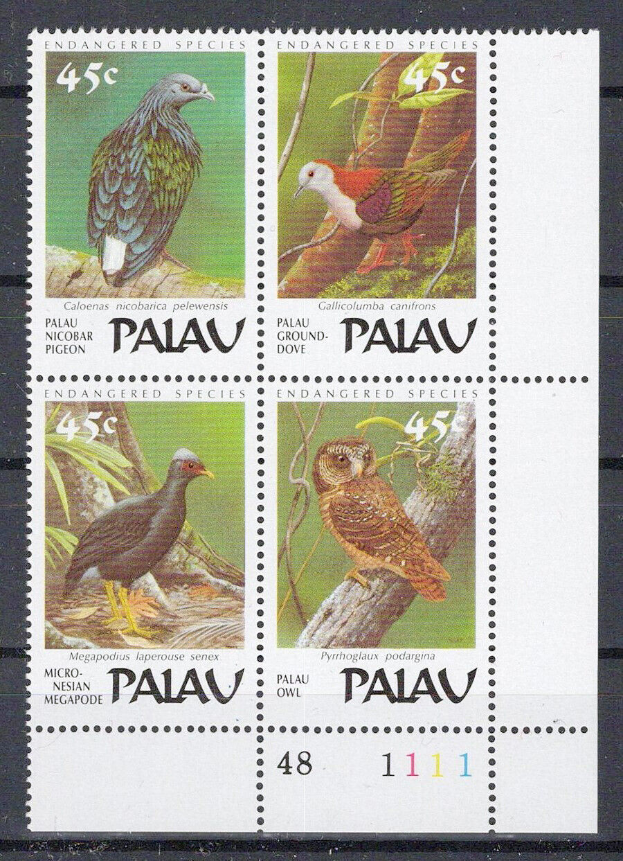 Palau 207a MNH Endangered Birds Owls Doves