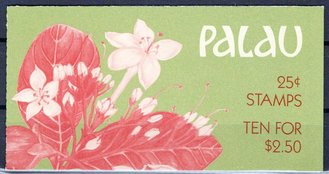 Palau 133a MNH Complete Booklet Indigenous Flowers Plants Nature