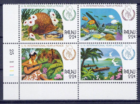 Palau 112a MNH Intl. Peace Year Fish Birds Military