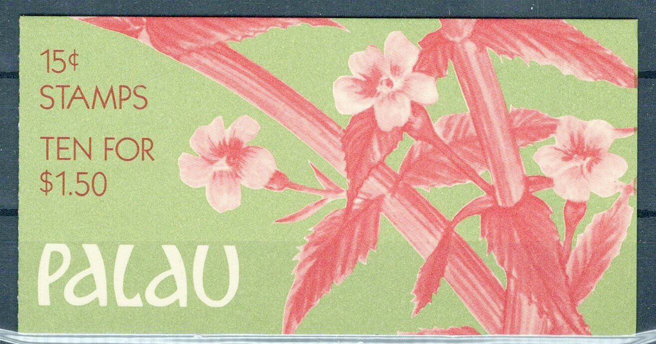 Palau 131a MNH Complete Booklet Indigenous Flowers Plants Nature