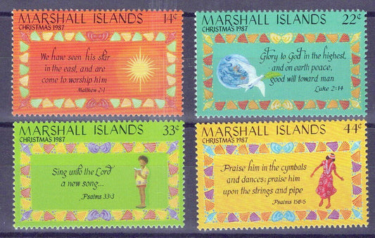 Marshall Islands 160-163 MNH Christmas Bible Verses Birds ZAYIX 0124S0006M