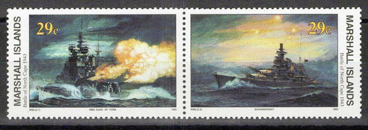 Marshall Islands 477a MNH Naval Battle of North Cape Ships Pair ZAYIX 0124S0003M