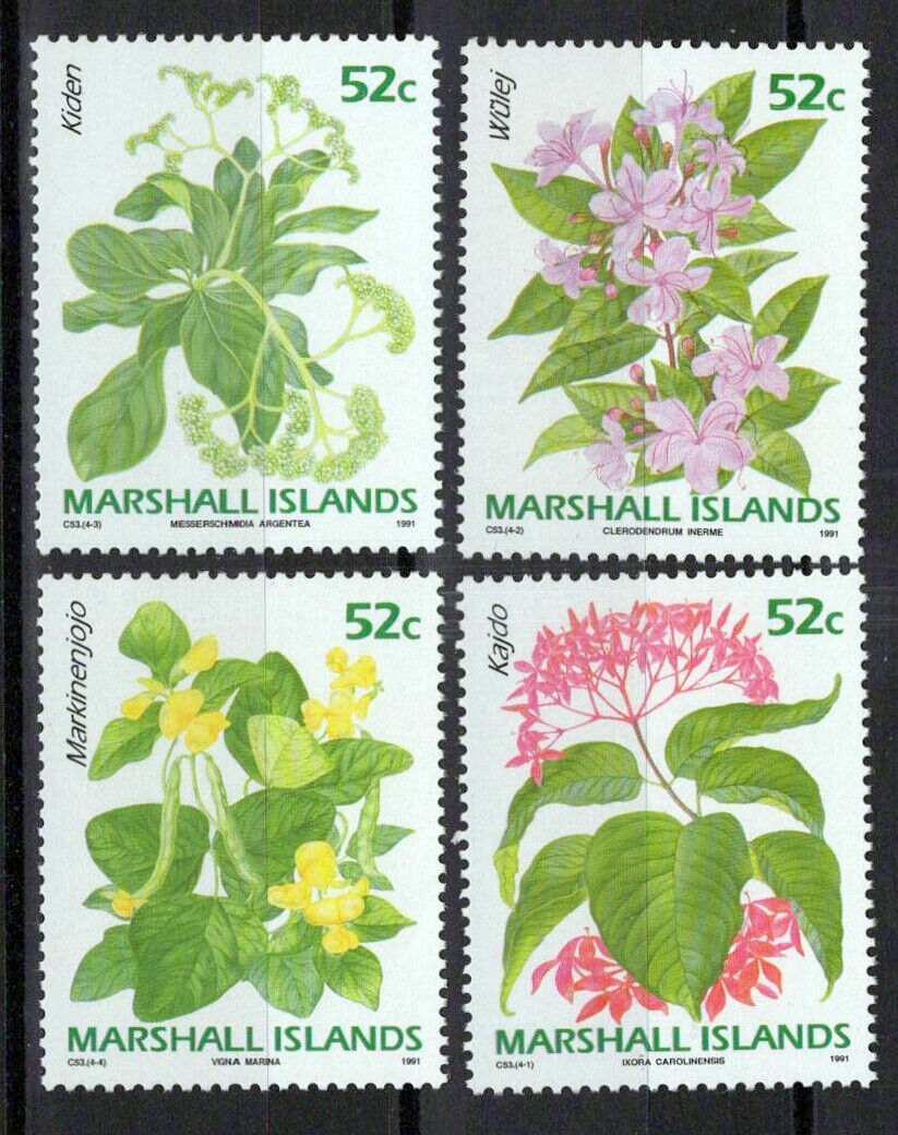 Marshall Islands 395-398 MNH Flowers Nature Plants singles ZAYIX 0124S0010