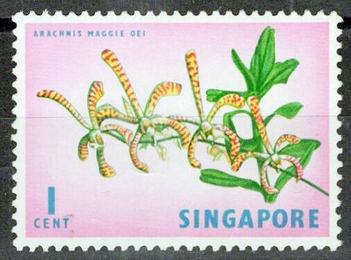 Singapore 62a MNH Wmk Sideways 1c Flowers